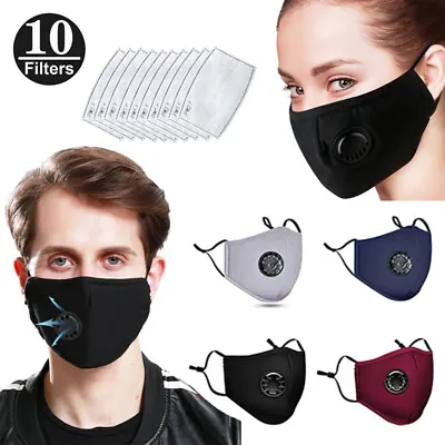 5 Layers Cotton Face Mask With 10x PM2.5 Filter Washable Reusable Breathable • £6.48