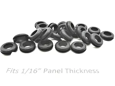 1/2  X 3/8  ID W 1/16  Groove  Rubber Grommets For Wire Cable  Panel Bushings • $10.48