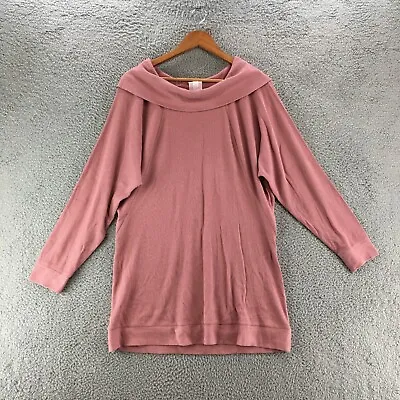 Isabel Ingrid Maternity Cowl Neck Sweater Womens Medium Pink Knit  Long Sleeve • $17.99