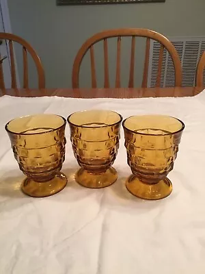 Vintage Whitehall Amber Indian Glasses Set Of 3 Preowned Excellent Condition  • $29.99