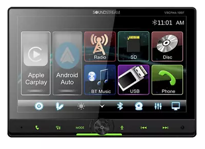 SOUNDSTREAM VRCPAA106F  2-DIN 10.6  Apple CarPlay Android Bluetooth Car Stereo • $248.88