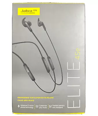 $119.99 • Buy Jabra Elite 45e Alexa Enabled Wireless Bluetooth InEar Headphones  Black Sliver