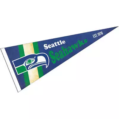 Seattle Seahawks Throwback Vintage Retro Pennant Flag • $13.95
