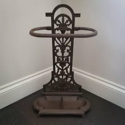 Umbrella Stand Cast Iron Antique Ornate Home Storage Walking Stick Brolly Base • £64.99