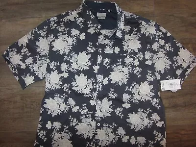 NWT 7 Diamonds Men's Button-Front Hawaiian Shirt Blue Floral XL Casual Lounge • $34.99