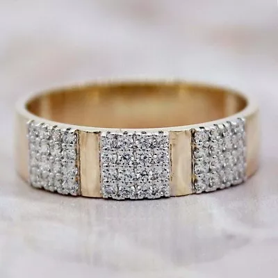 $126.43 • Buy 1.70Ct Lab-Created Diamond Engagement Men's Ring Band 14K Yellow Gold Finish