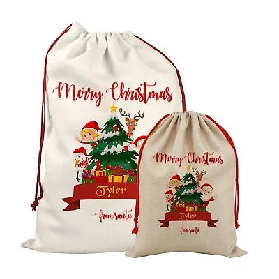 Personalised Santa Sack Father Christmas Bag Present Xmas Stocking Gift  • £13.99