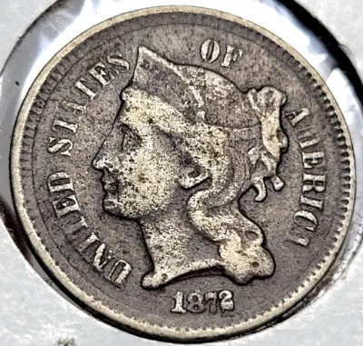 $0.99 • Buy 1872 Three 3 Cent Nickel Pieces United States Coin 