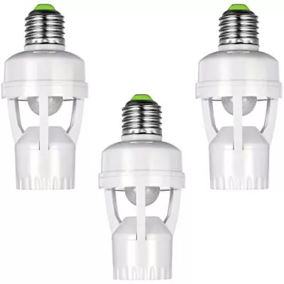 3 Pieces Motion Sensor Light Socket Smart Screw In Light Bulb Outlet Compatible  • $26.82