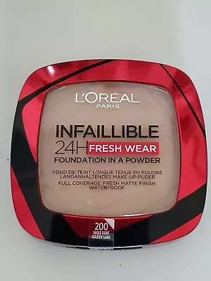 L'Oreal Paris Infallible 24H Freshwear Powder Foundation-200 Golden Sand New • £13.80