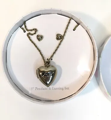 Necklace & Earring Set MOM Heart Locket Pendant On 18  Chain W/ Heart Earrings • $6