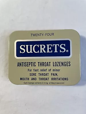 Vintage Advertising Tin SUCRETS ANTISEPTIC THROAT LOZENGE Medicine Tin • $9.75