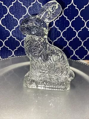 Vintage J.H Millstein Clear Glass Easter Bunny Rabbit Candy Holder Jeannette PA • $0.99