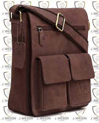 Mens Leather Shoulder Bag Designer Ladies Cross Body Work Messenger College Case • £26.96