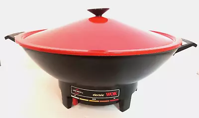 West Bend Electric Wok Model 79525T 6 Quart Red Black No Rack No Cord Great • $77.99