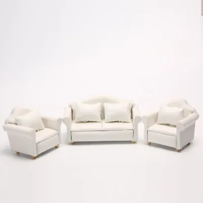 7PC Dollhouse Miniature 1:12 Sofa Chair Set Living Room Furniture Accessories • $33.88