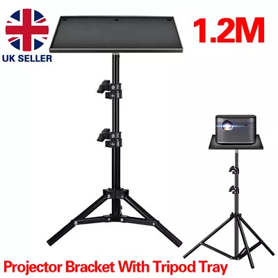 Laptop Tripod Stand Projectors Bracket Adjustable Height With Tripod Tray Black. • £11.99