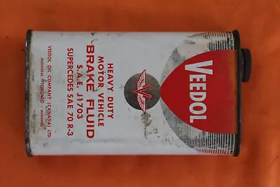 Scarce Vintage VEEDOL Flying V Brake Fluid Oil Can Imperial Pint Canadian LOOK • $55