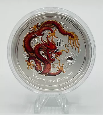 2012 Perth Mint 5oz Silver Year Of The Dragon Lunar Series II COLORIZED Coin • $329.95