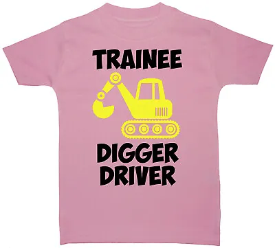 £9.49 • Buy Trainee Digger Driver Baby Children's T-Shirt Top 0-3M To 5-6Yrs Boy Girl Farmer