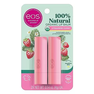 Eos 100% Natural & Organic Lip Balm- Strawberry Sorbet Dermatologist... • $6.89