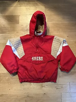 Starter Vintage San Francisco 49ers NFL Pullover Jacket Nylon Anorak Size Large • $199