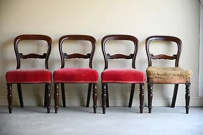 Set 4 Antique Victorian Mahogany Dining Chairs • £345