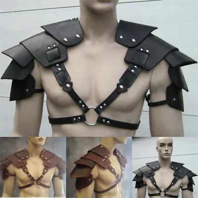 Shoulder Armor Gladiator Samurai Battle Knight Pauldrons Costume Medieval • $27.45