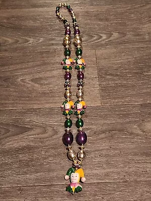 Vintage New Orleans Mardi Gras Beaded Necklace - Jester - Beads • $17.99