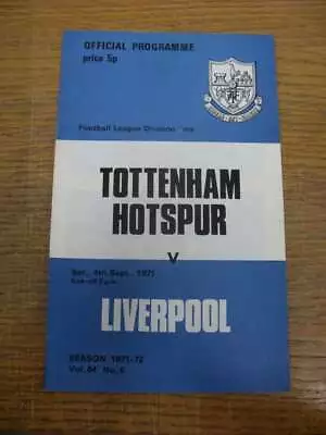 £3.99 • Buy 04/09/1971 Tottenham Hotspur V Liverpool  (Light Crease)