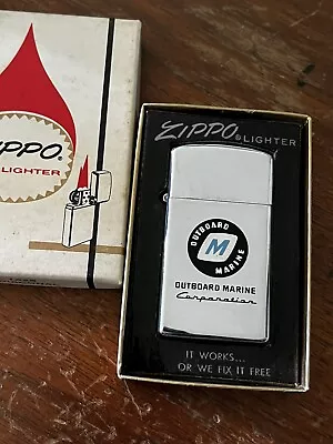 Vintage Zippo Slim 1968 TOWN & COUNTRY Lighter Outboard Marine / Evinrude EXC! • $6.50