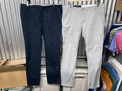 Armani Exchange Lot Of 2  Flat Front Blue/Grey Pants Dress Slim Fit Mens 34/34 • $32.99