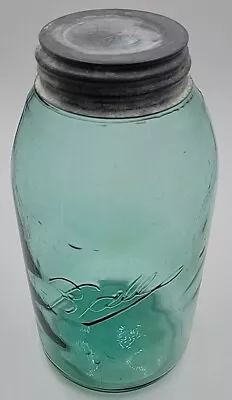 Vintage BALL 3L No Mason Green 1/2 HALF~GALLON FRUIT Jar Read Description  • $29.99