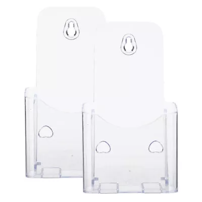  2Pcs Wall Mount Acrylic Brochure Holder Acrylic Magazine Display Stand Desktop • £11.39