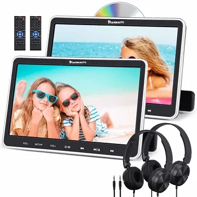 10.1  Car Headrest Pillow Monitor 1080P Video DVD Player HDMI AV-IN OUT+Headset • $98.27