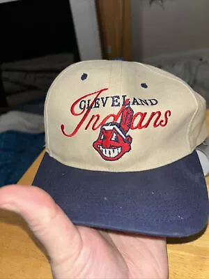 Vintage Cleveland Indians Chief Wahoo Logo Snapback Hat • $32