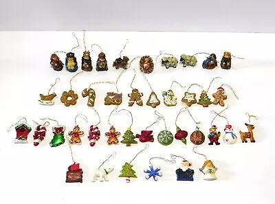 Mixed Lot Of 40 Miniature Christmas Tree Ornament Sets Glitter Cookies Nativity+ • $25.16