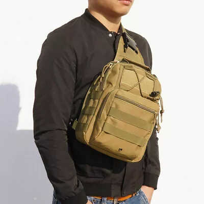 $15.69 • Buy Men Backpack Molle Tactical Sling Chest Bag Assault Pack' Messenger Shoulder ';x