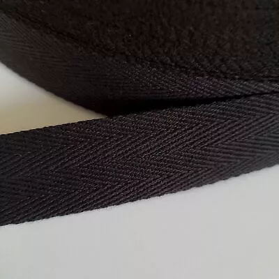 Cotton Webbing 100% Cotton Fabric Strap Handles Bags Aprons Black White  Natural • £2.25