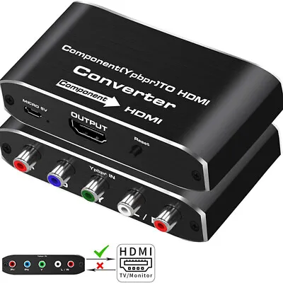 £12.46 • Buy Component Video & L/R RCA Stereo Audio To HDMI Converter Adapter For DVD Xbox_S0