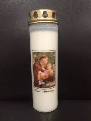 St Anthony  Pillar Candle For Outdoor Or Indoor Use. Religious Grave Memorial • £9.99