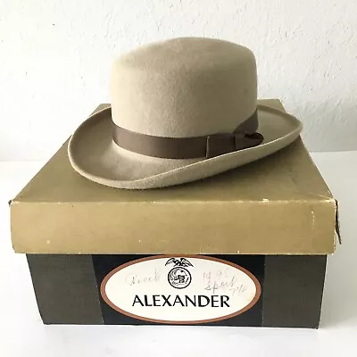 Alexander Brown Flesh Pinch Fedora Hat Size 7 1/4 With Box • $62.99