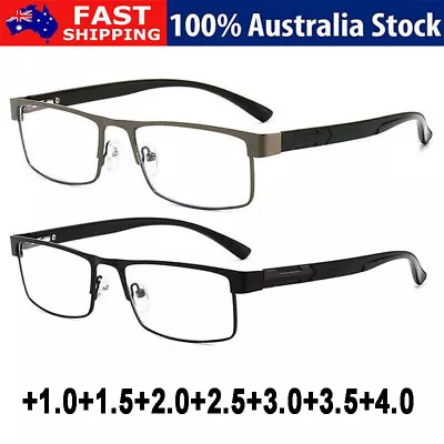 Mens Reading Glasses Designer Business Metal Readers +1.0 1.5 2.0 2.5 3.0 3.5 4 • $10.89