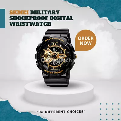 Men's Military Watch Sport Quartz Digital Shock Waterproof Fashion Wrist Watch • $29.90