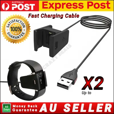 USB Charger Charging Cable For Fitbit Charge 2 Wristband Smart Fitness Watch • $15.52