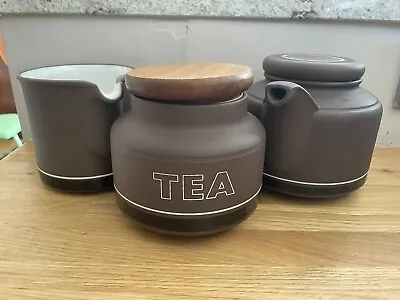 Retro Hornsea Contrast Tea Pot Milk Jug And Tea Canister Vintage • £24.99