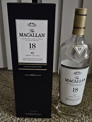 Macallan Sherry Oak  18 Empty Bottle 750ml & Box 2020 Release • $50