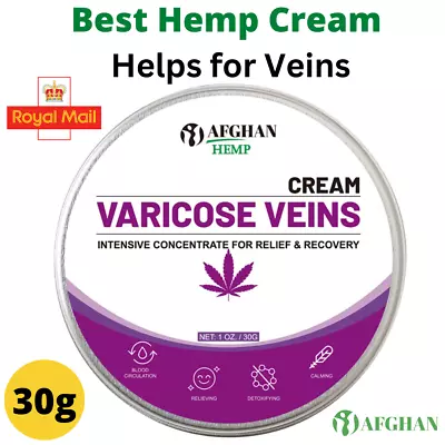 Afghan Hemp Varicose Vein Cream Spider Veins Sore Restless Tired Aching Legs • £5.99