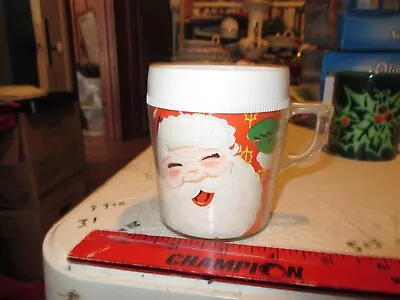 1 Vtg Santa Plastic Thermal Christmas Coffee Cup Mug Plastic 10 Oz. Hot Cocoa • $7