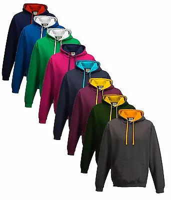 Contrast Colour College Varsity Hooded Sweat Sweatshirt Hoodie Hoody S-5XL • £21.49